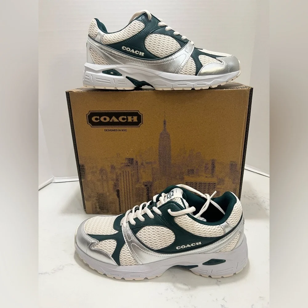 Coach Green and Silver Sneakers